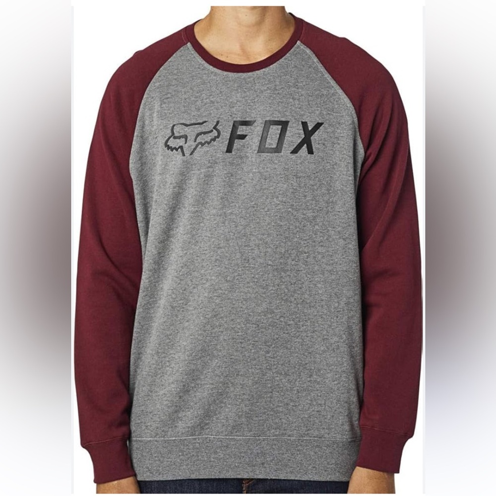 Fox Size L Men's Gray and Red Sweater